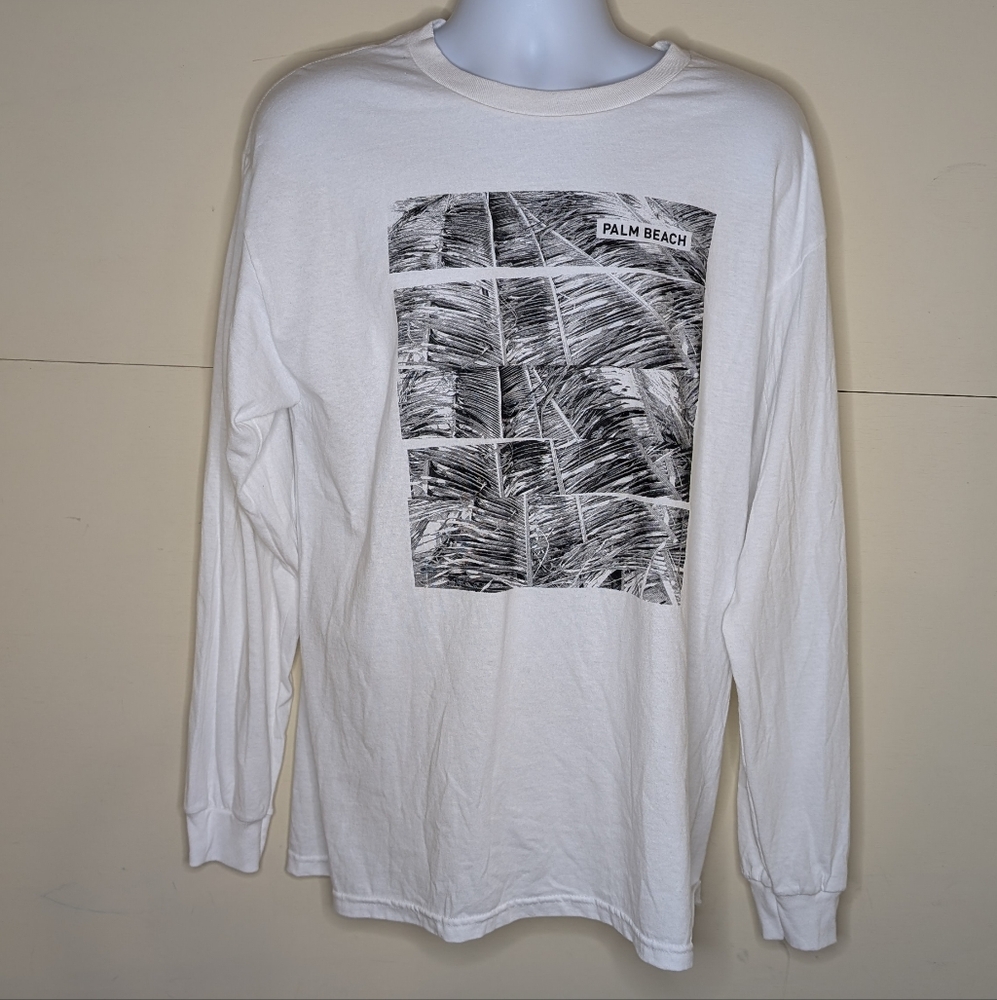 Public Opinion White Long Sleeve Tee Palm Beach